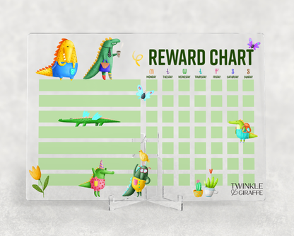 Crocodile Acrylic Print, Personalized Reward Chart