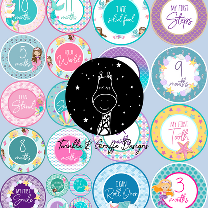 Mermaid Milestone Stickers