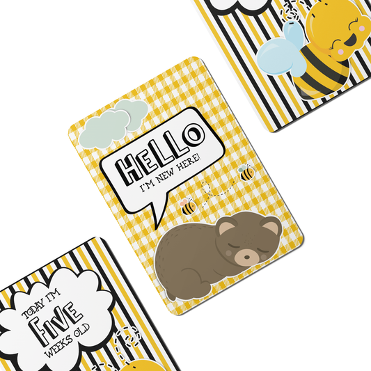 Honey Bee Baby Milestone Cards - Set of 25