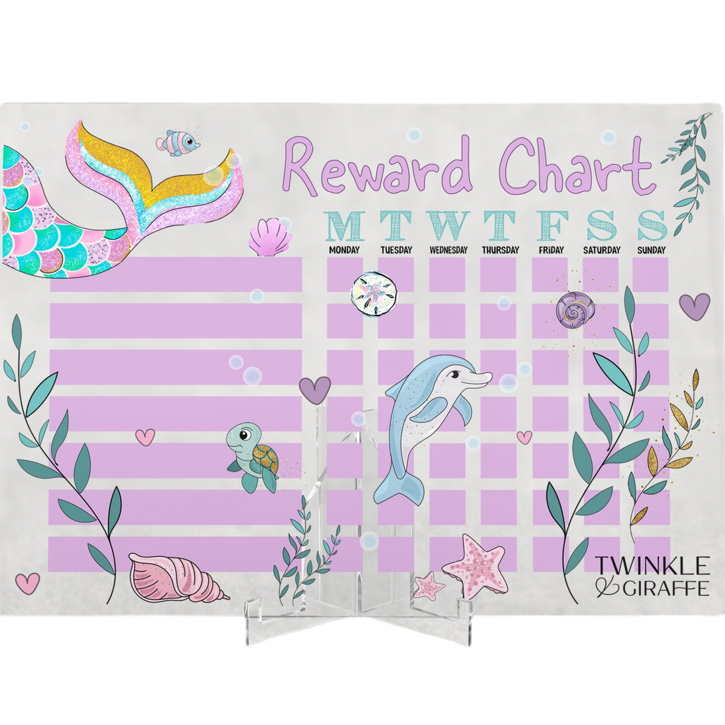 Mermaid Acrylic Reward Chart