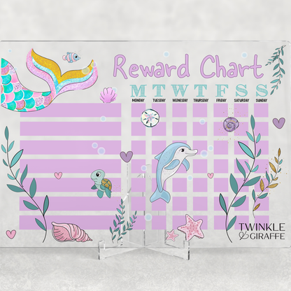 Mermaid Acrylic Reward Chart