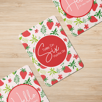 Twinkle Strawberry Baby Milestone Cards - Set of 25