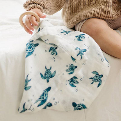 Sea Turtles Oh So Soft Muslin Teether Blanket