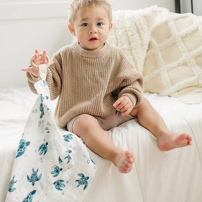 Sea Turtles Oh So Soft Muslin Teether Blanket