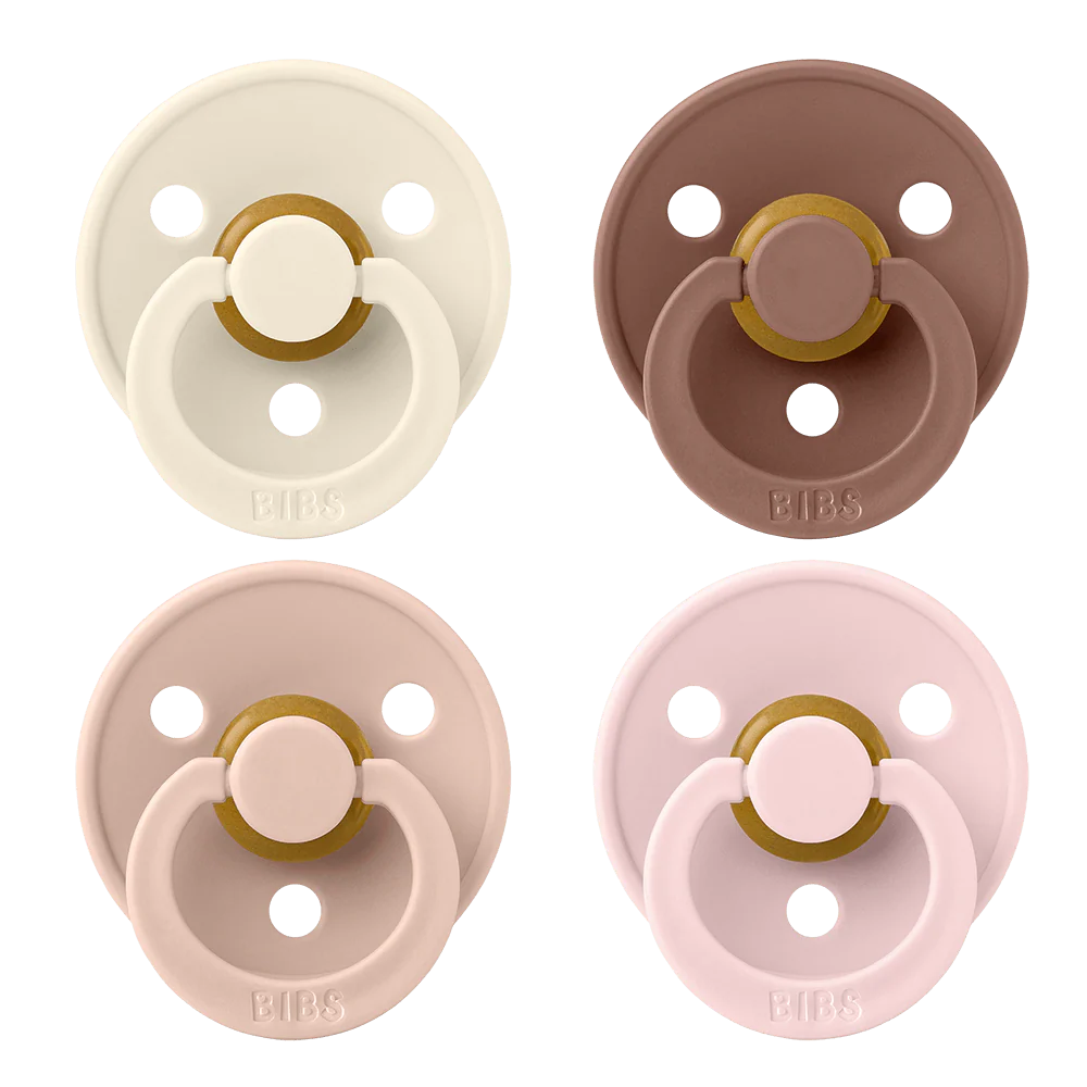 Colour Pacifiers (4 Pack) - Size 1 - Ivory/Blush/Woodchuck/Blossom