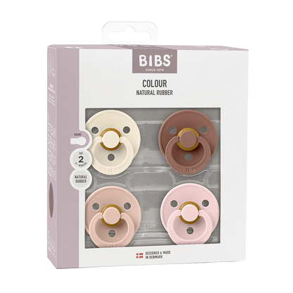 Colour Pacifiers (4 Pack) - Size 1 - Ivory/Blush/Woodchuck/Blossom