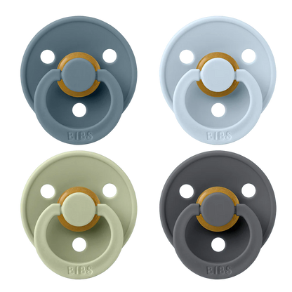 Colour Pacifiers (4 Pack) - Size 1 - Petrol/Sage/Baby Blue/Iron