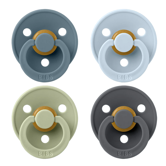 Colour Pacifiers (4 Pack) - Size 1 - Petrol/Sage/Baby Blue/Iron
