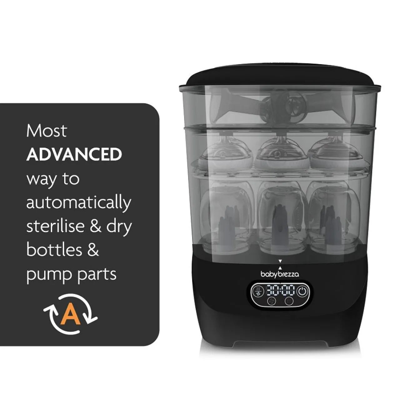 One Step Baby Bottle Sterilizer and Dryer Advanced - Black