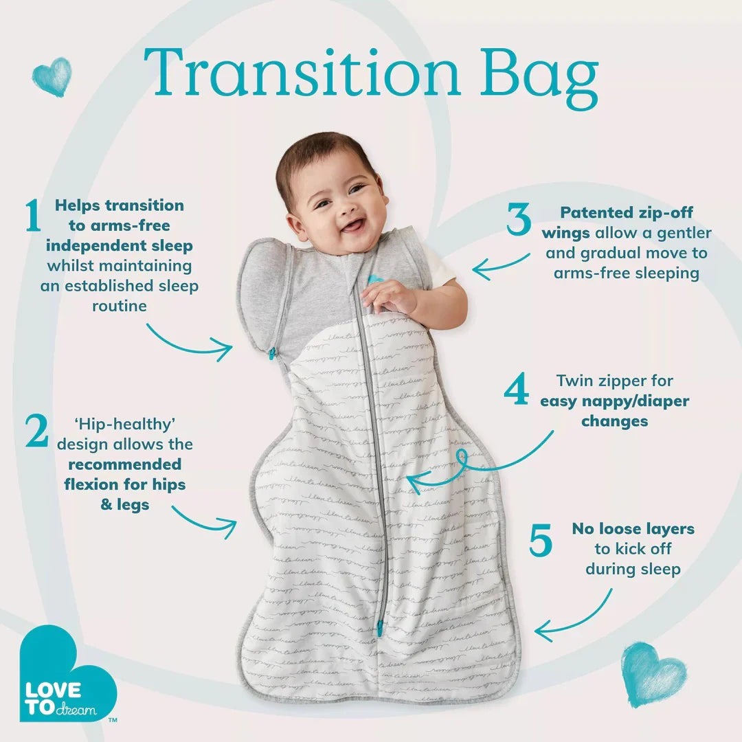 Swaddle Up™ Original Transition Bag 1.0 TOG - Cloud Bunnies - MEDIUM