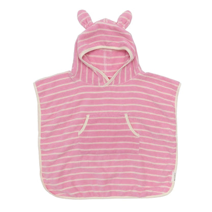 Kids Character Hooded Towel - Cotton Candy Pink Stripe