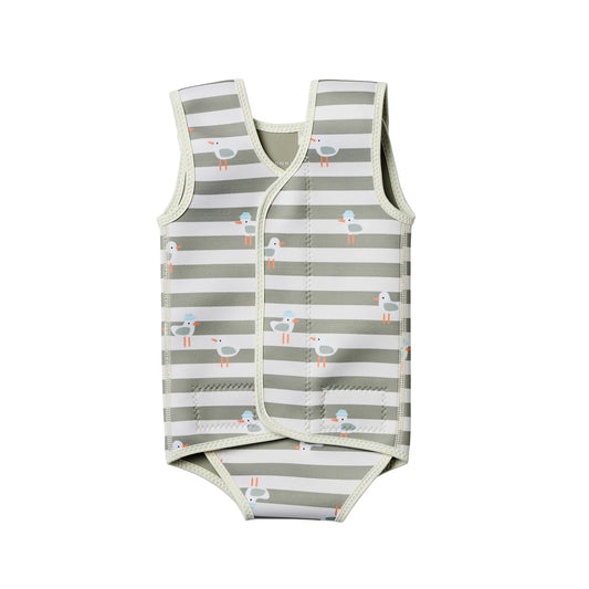 Baby Wetsuit - Sammy the Seagull Green Stripe