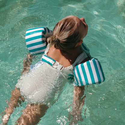 Floatie Jacket 3-6 - Poppy the Peach Green Stripe