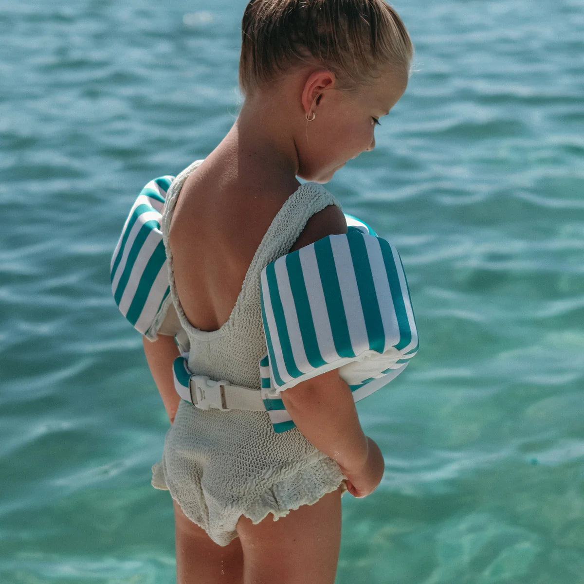Floatie Jacket 3-6 - Poppy the Peach Green Stripe