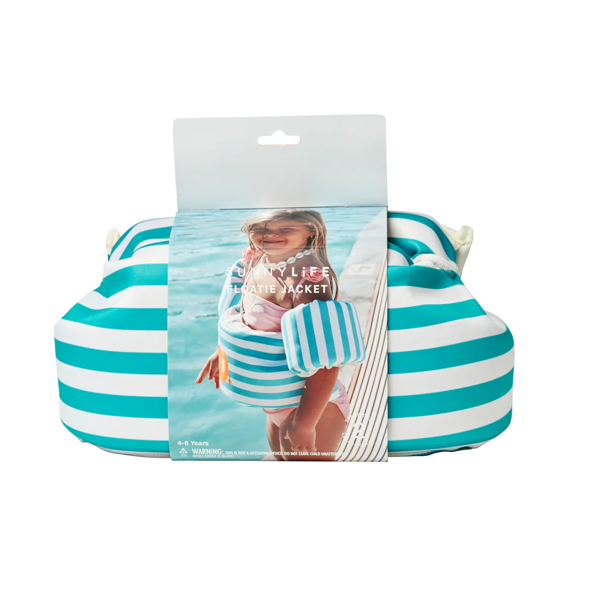 Floatie Jacket 3-6 - Poppy the Peach Green Stripe