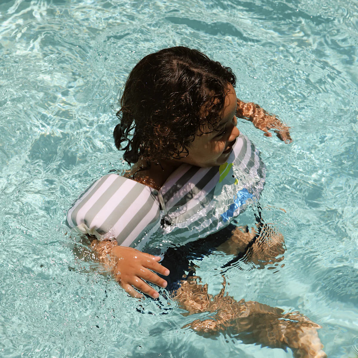 Floatie Jacket 3-6 - Eli the Elephant Green Stripe