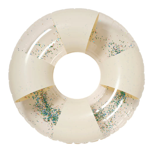 Tube Pool Ring - Cotton Candy Glitter Stripe