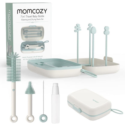 7-in-1 Travel Baby Bottle Cleaning Brush And Rack Set
