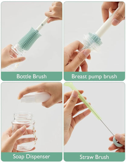 7-in-1 Travel Baby Bottle Cleaning Brush And Rack Set