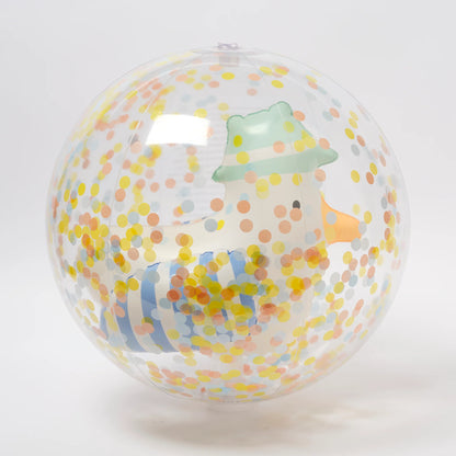 Inflatable Beach Ball - Sammy the Seagull Blue Stripe