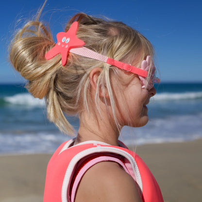 Mini Swim Googles - Melody the Mermaid Neon Strawberry