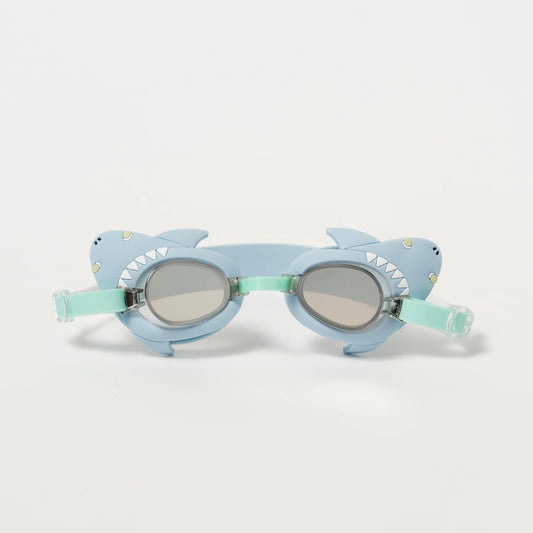 Mini Swim Goggles - Salty the Shark Aqua