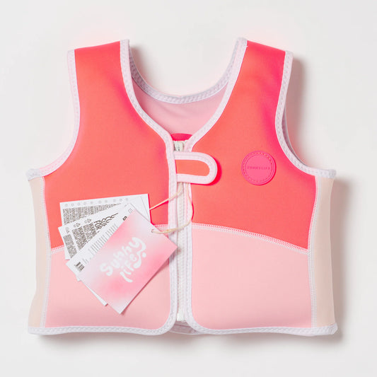 Swim Vest - Melody the Mermaid Neon Strawberry - 3-6 Years