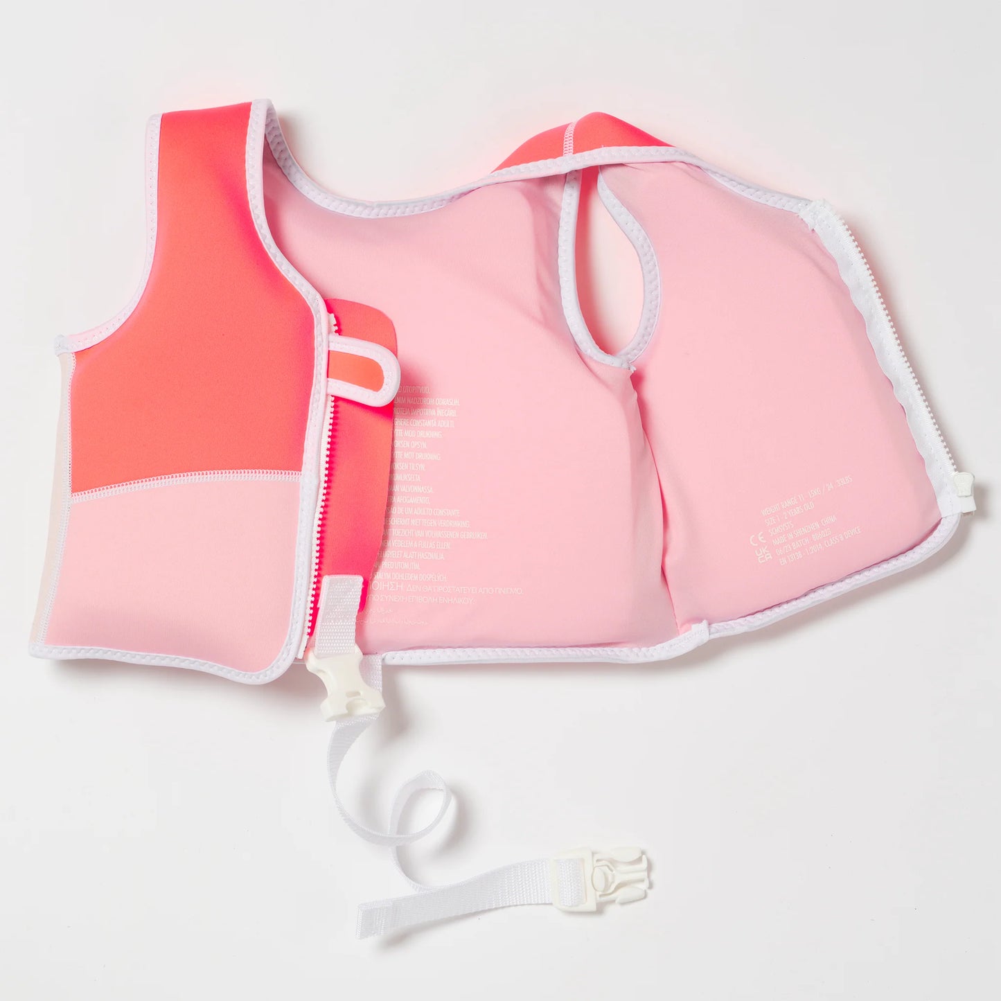Swim Vest - Melody the Mermaid Neon Strawberry - 2-3 Years