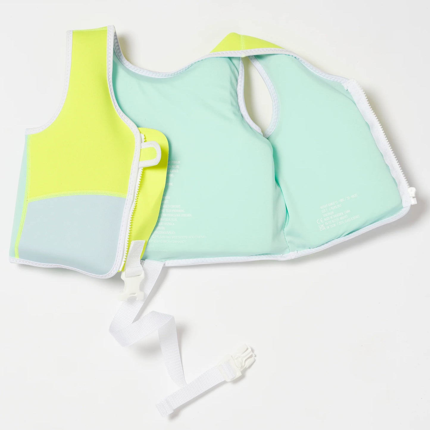 Swim Vest - Salty the Shark Aqua Neon Yellow - 1-2 years