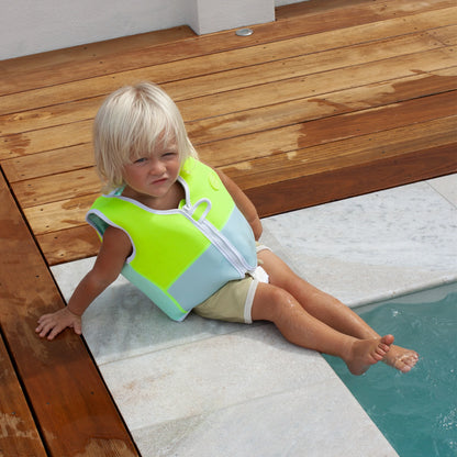 Swim Vest - Salty the Shark Aqua Neon Yellow - 1-2 years