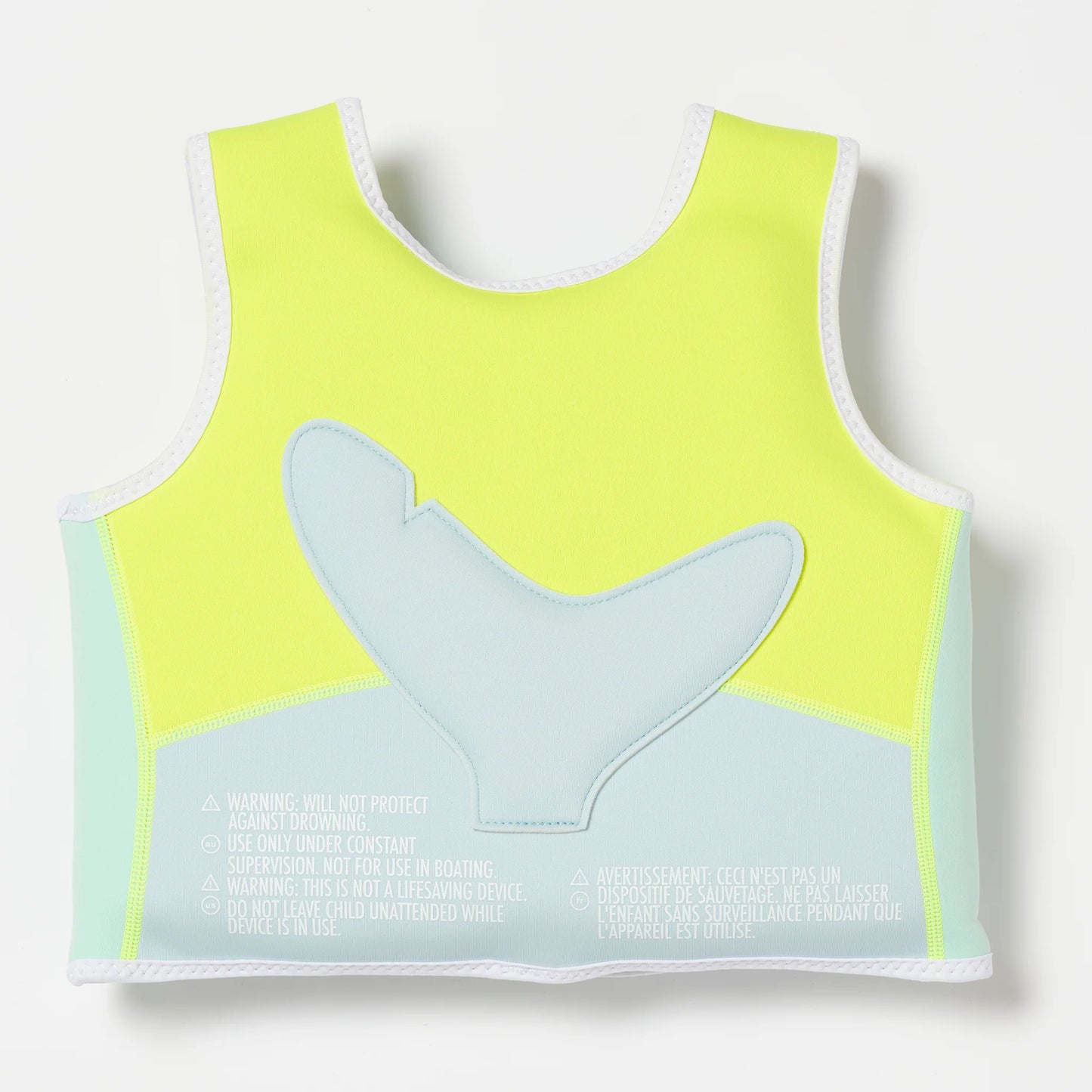 Swim Vest - Salty the Shark Aqua Neon Yellow- 3-6 years