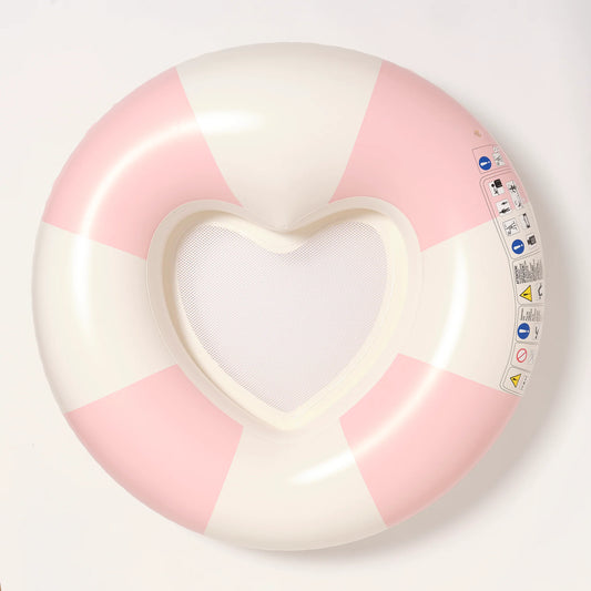 Luxe Pool Ring - Stole My Heart Pink Stripe