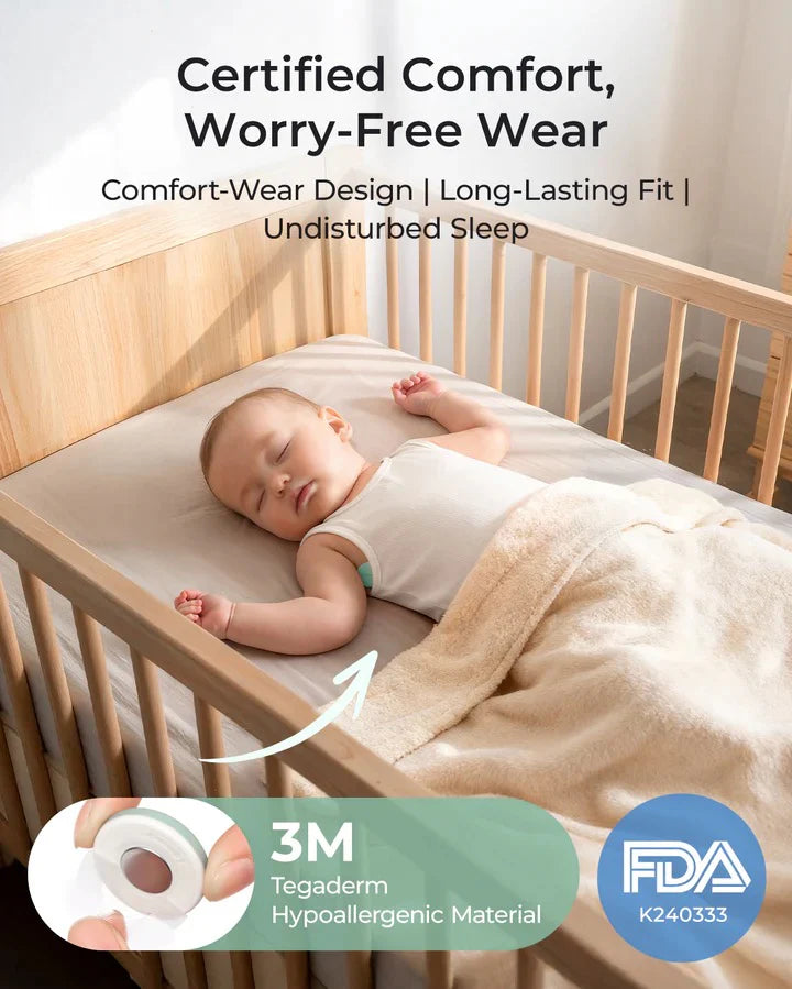 Smart Wearable Baby Thermometer - Medical-Grade Accuracy & Real-Time App Monitoring