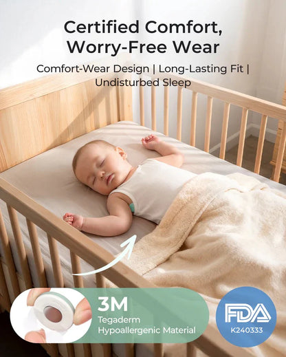 Smart Wearable Baby Thermometer - Medical-Grade Accuracy & Real-Time App Monitoring