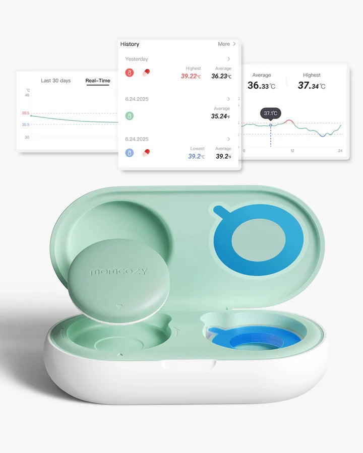 Smart Wearable Baby Thermometer - Medical-Grade Accuracy & Real-Time App Monitoring