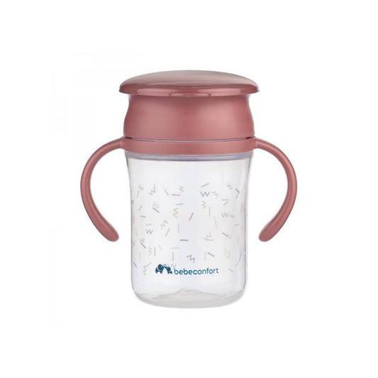 Anti-leak 360° cup 280ml 6M+ - Terra Pink