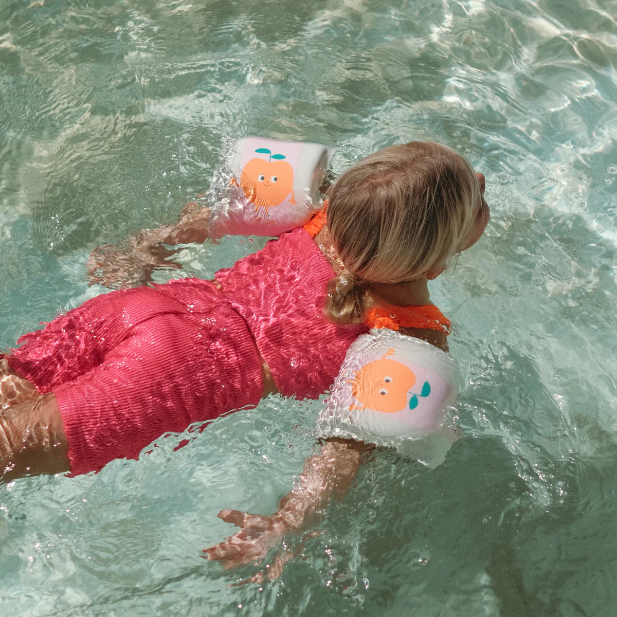 Kids Neoprene Arm Floaties - Poppy the Peach Pink Stripe