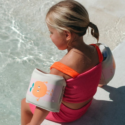 Kids Neoprene Arm Floaties - Poppy the Peach Pink Stripe