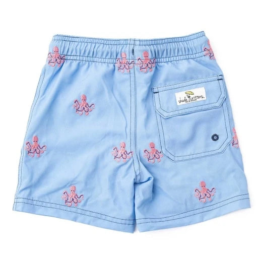 Octopus Icon Embroidered Swim Trunks