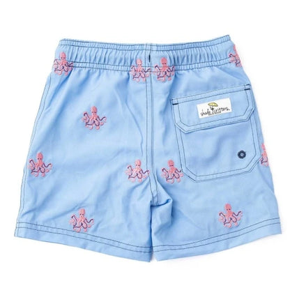 Octopus Icon Embroidered Swim Trunks