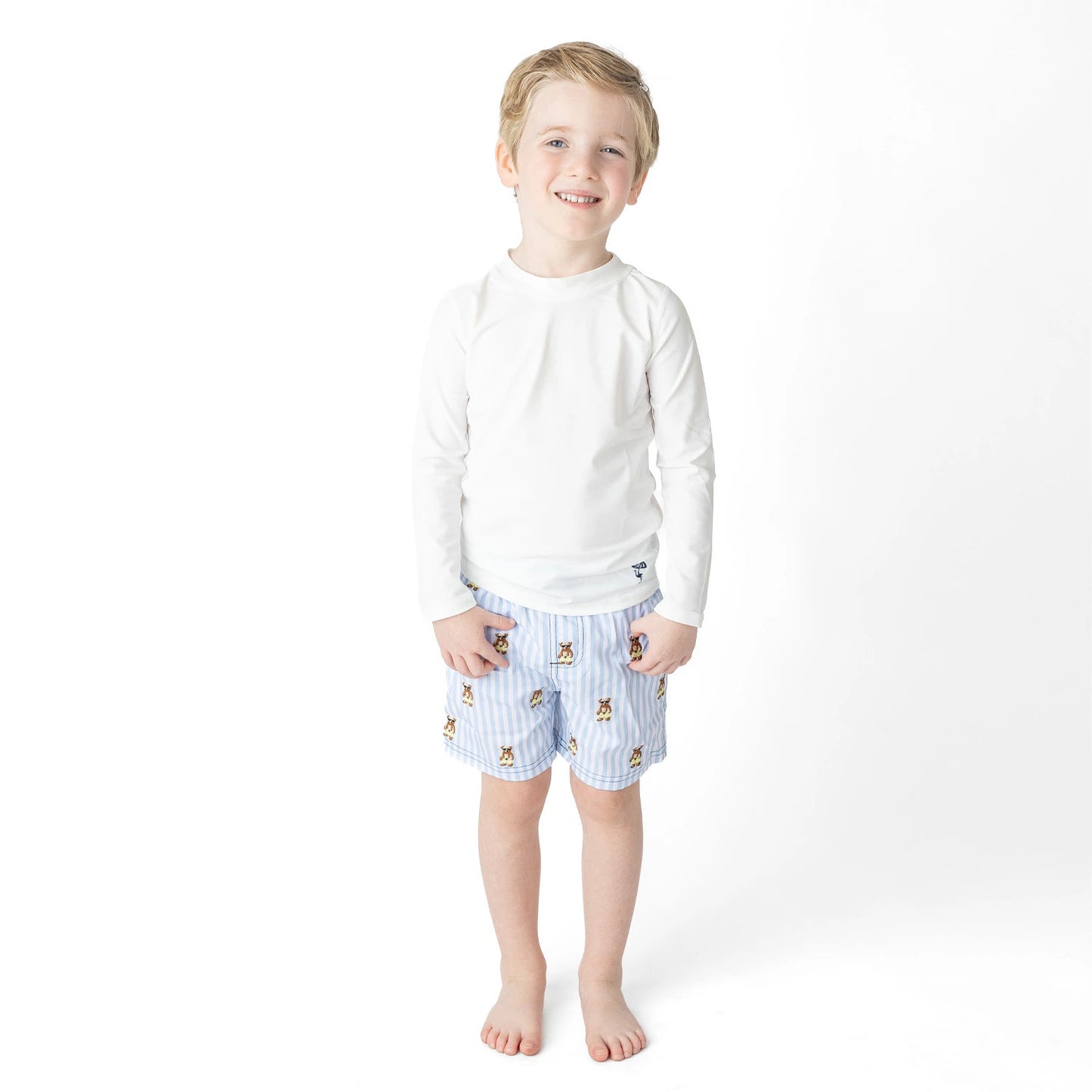 Teddy Icon Embroidered Swim Trunks