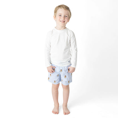 Teddy Icon Embroidered Swim Trunks