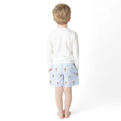 Teddy Icon Embroidered Swim Trunks