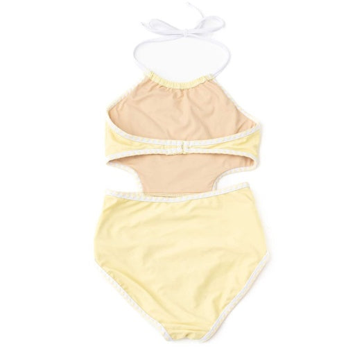 Butter Daisy Girls Crochet Halter One Piece Swimsuit