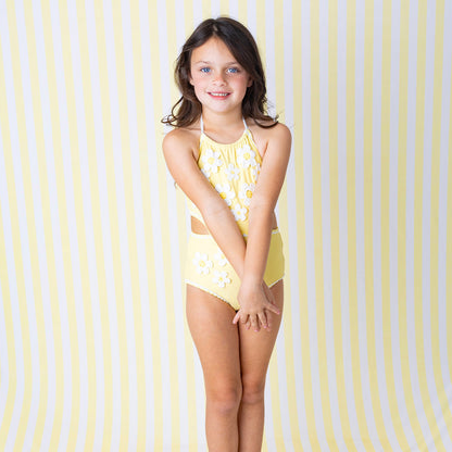 Butter Daisy Girls Crochet Halter One Piece Swimsuit