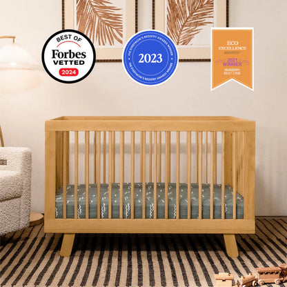 Hudson 3-in-1 Convertible Crib - Honey Finish