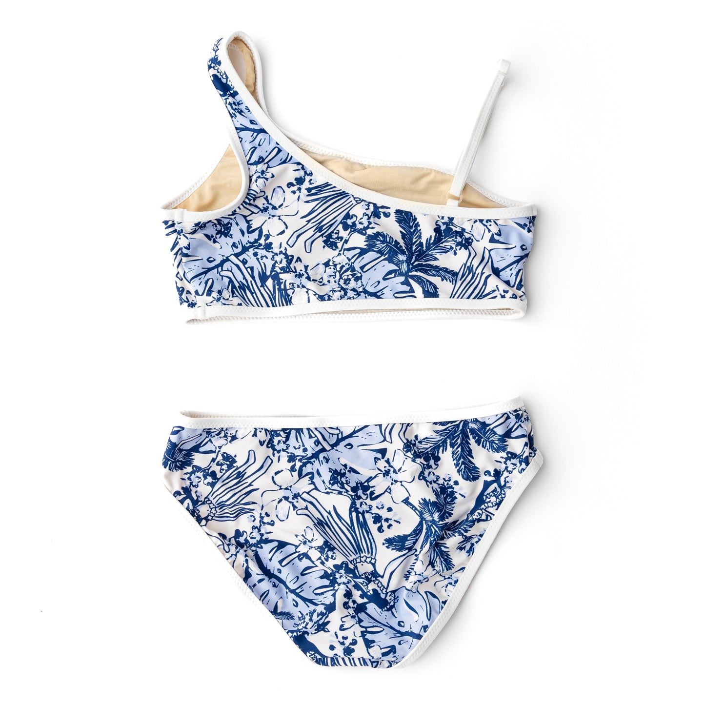 Tiki Tides Girls One Shoulder Two Piece Swimsuit