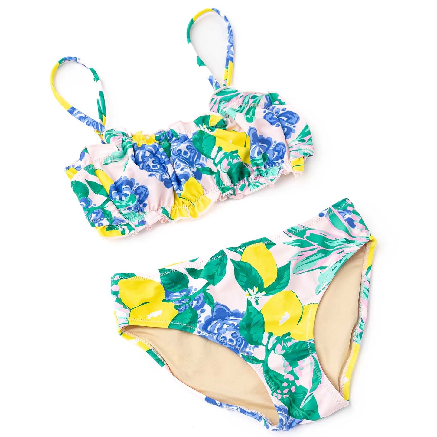 Santorini Citrus Girls Smocked Two Piece Swim Set
