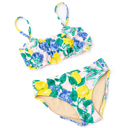 Santorini Citrus Girls Smocked Two Piece Swim Set