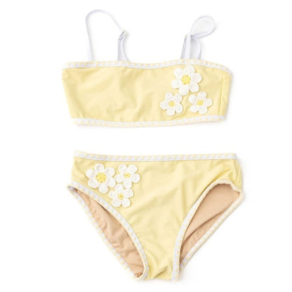 Butter Daisy Tween Girls Crochet Two Piece Swimsuit